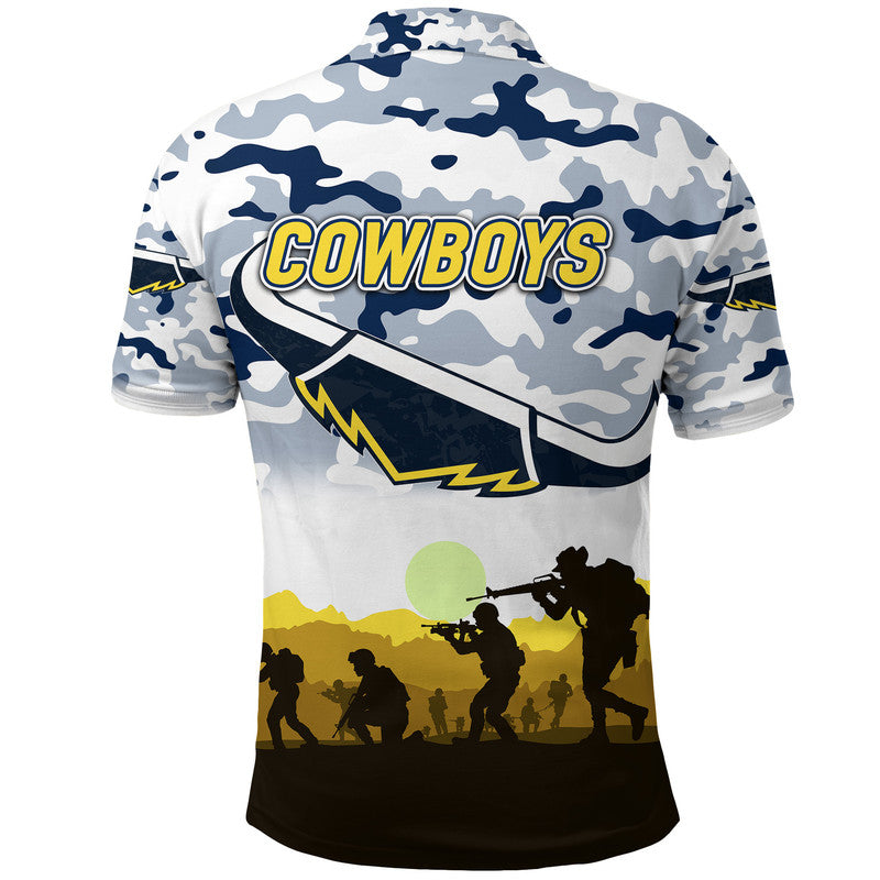 North Queensland Cowboys ANZAC 2022 Polo Shirt Simple Style - White - Vibe Hoodie Shop
