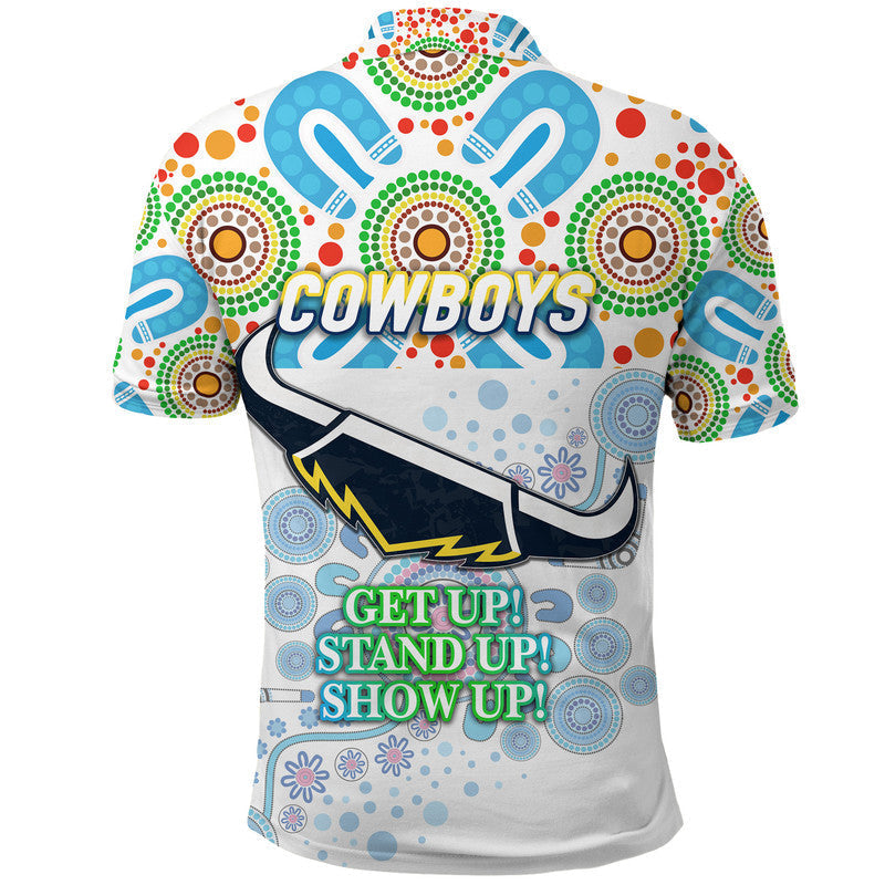 Australia Cowboys Rugby NAIDOC Week 2022 Polo Shirt Simple Vibes - White - Vibe Hoodie Shop