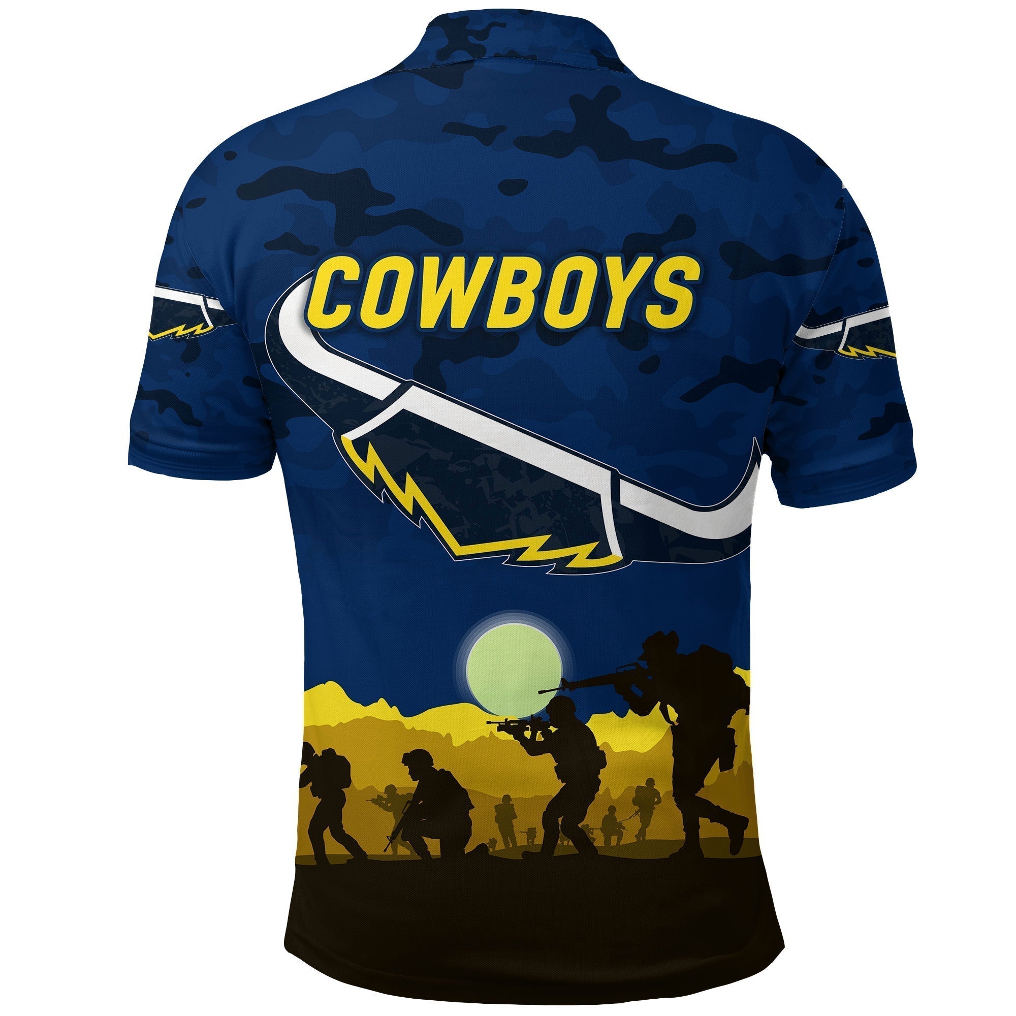 Cowboys ANZAC Polo Shirt Simple Style - Blue - Vibe Hoodie Shop