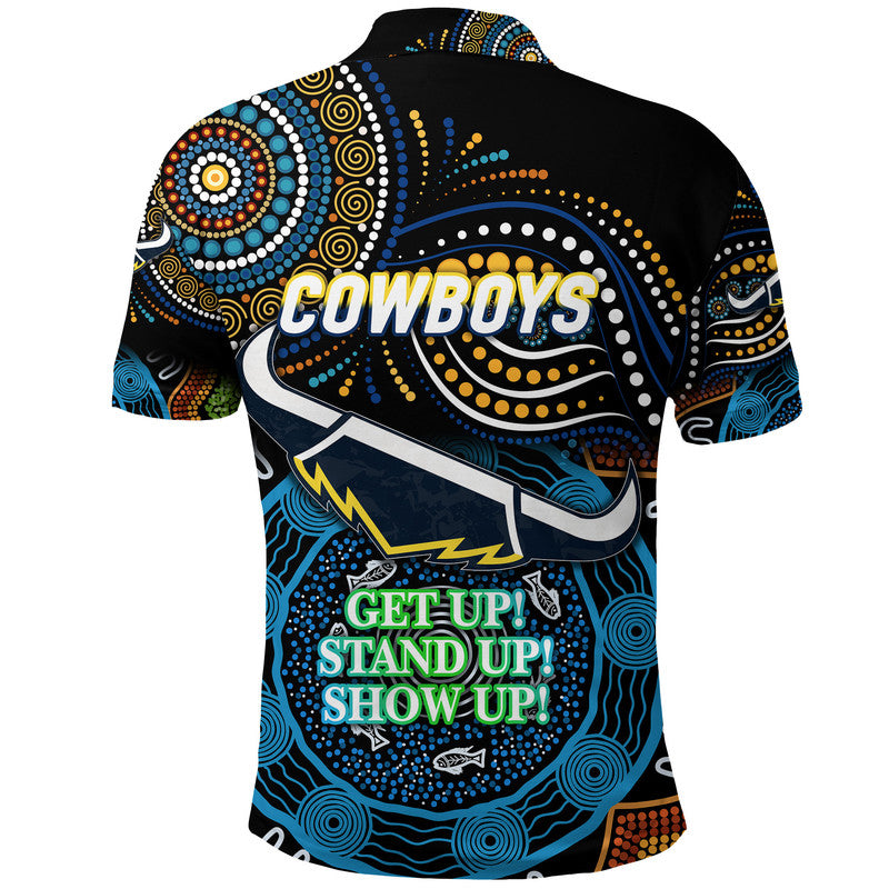 Australia Cowboys Rugby NAIDOC Week 2022 Polo Shirt Unique Vibes - Black - Vibe Hoodie Shop