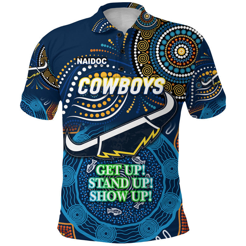 Australia Cowboys Rugby NAIDOC Week 2022 Polo Shirt Unique Vibes - Navy - Vibe Hoodie Shop