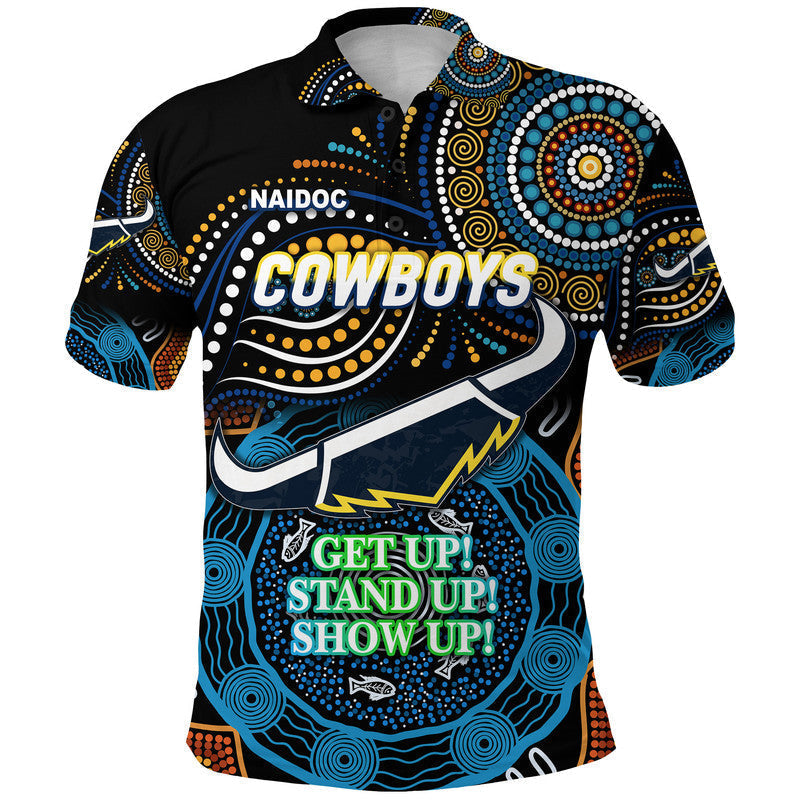 Australia Cowboys Rugby NAIDOC Week 2022 Polo Shirt Unique Vibes - Black - Vibe Hoodie Shop