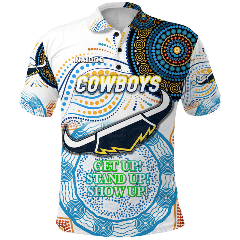(Custom Personalised) Australia Cowboys Rugby NAIDOC Week 2022 Polo Shirt Unique Vibes - White - Vibe Hoodie Shop