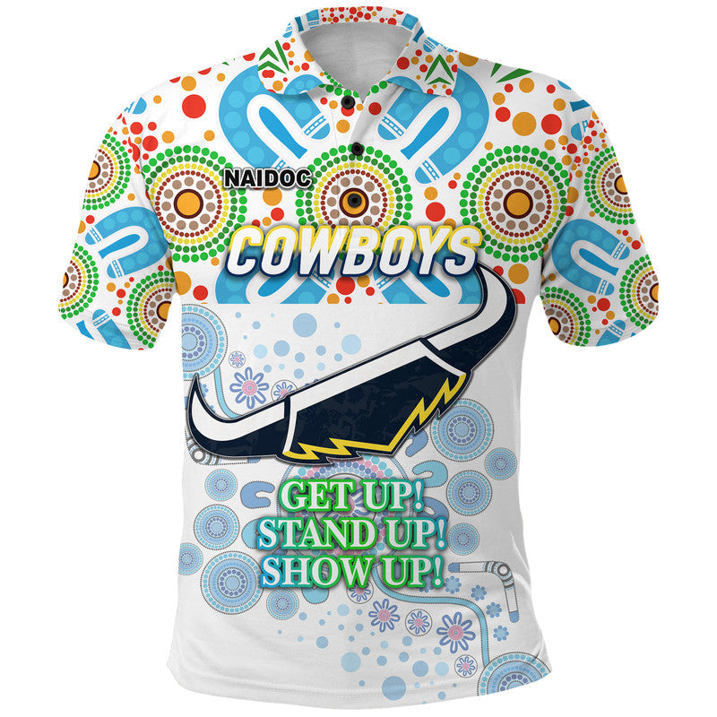 (Custom Personalised) Australia Cowboys Rugby NAIDOC Week 2022 Polo Shirt Simple Vibes - White - Vibe Hoodie Shop