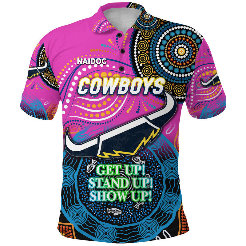 Australia Cowboys Rugby NAIDOC Week 2022 Polo Shirt Unique Vibes - Pink - Vibe Hoodie Shop