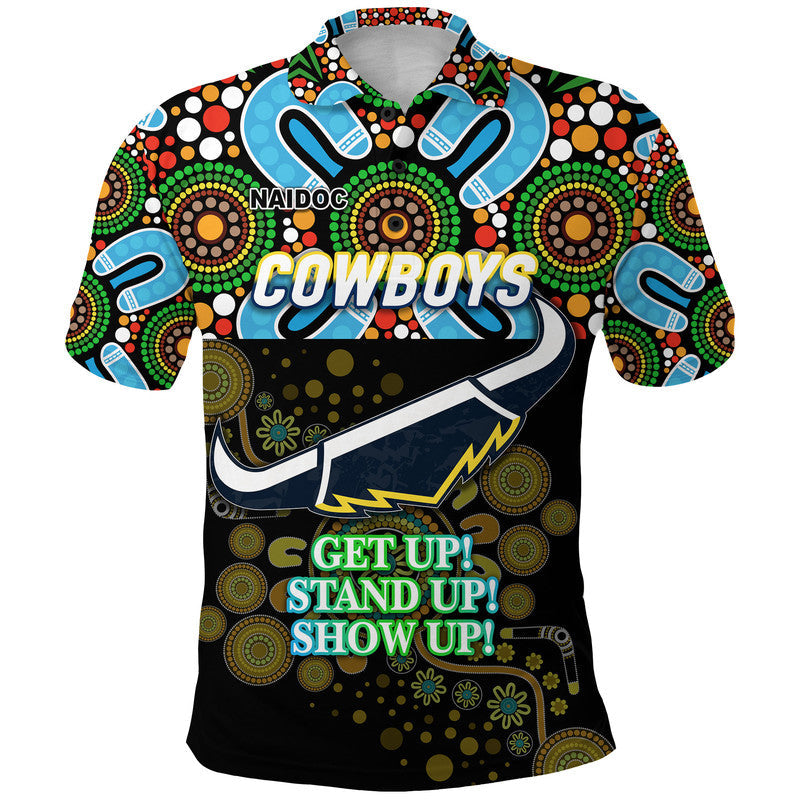 (Custom Personalised) Australia Cowboys Rugby NAIDOC Week 2022 Polo Shirt Simple Vibes - Black - Vibe Hoodie Shop