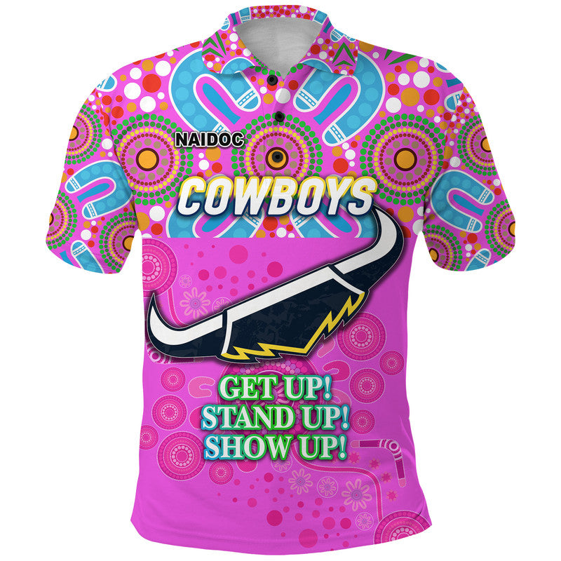 (Custom Personalised) Australia Cowboys Rugby NAIDOC Week 2022 Polo Shirt Simple Vibes - Pink - Vibe Hoodie Shop