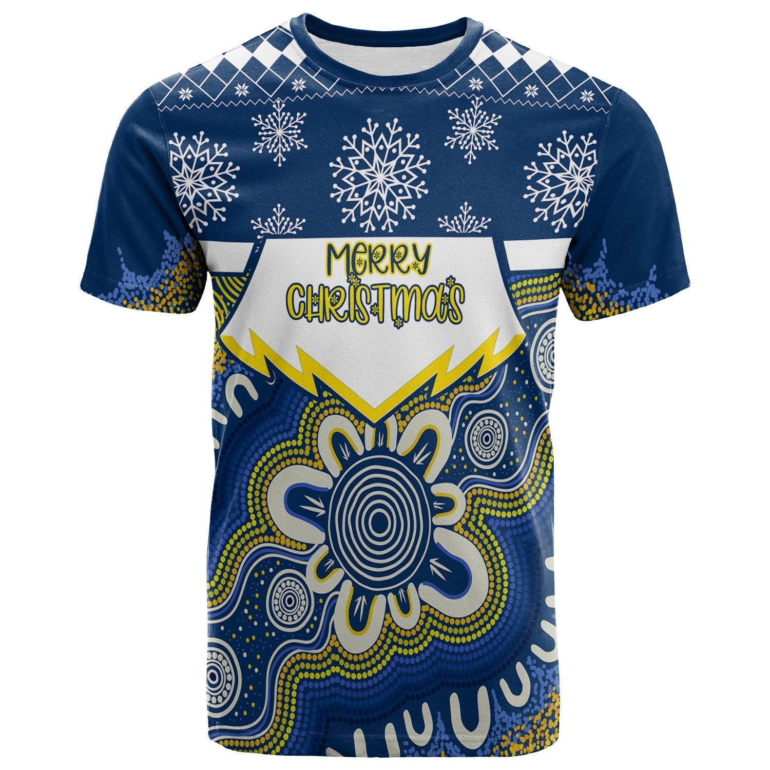 Aboriginal Art Cowboys Merry Christmas T shirt - Vibe Hoodie Shop