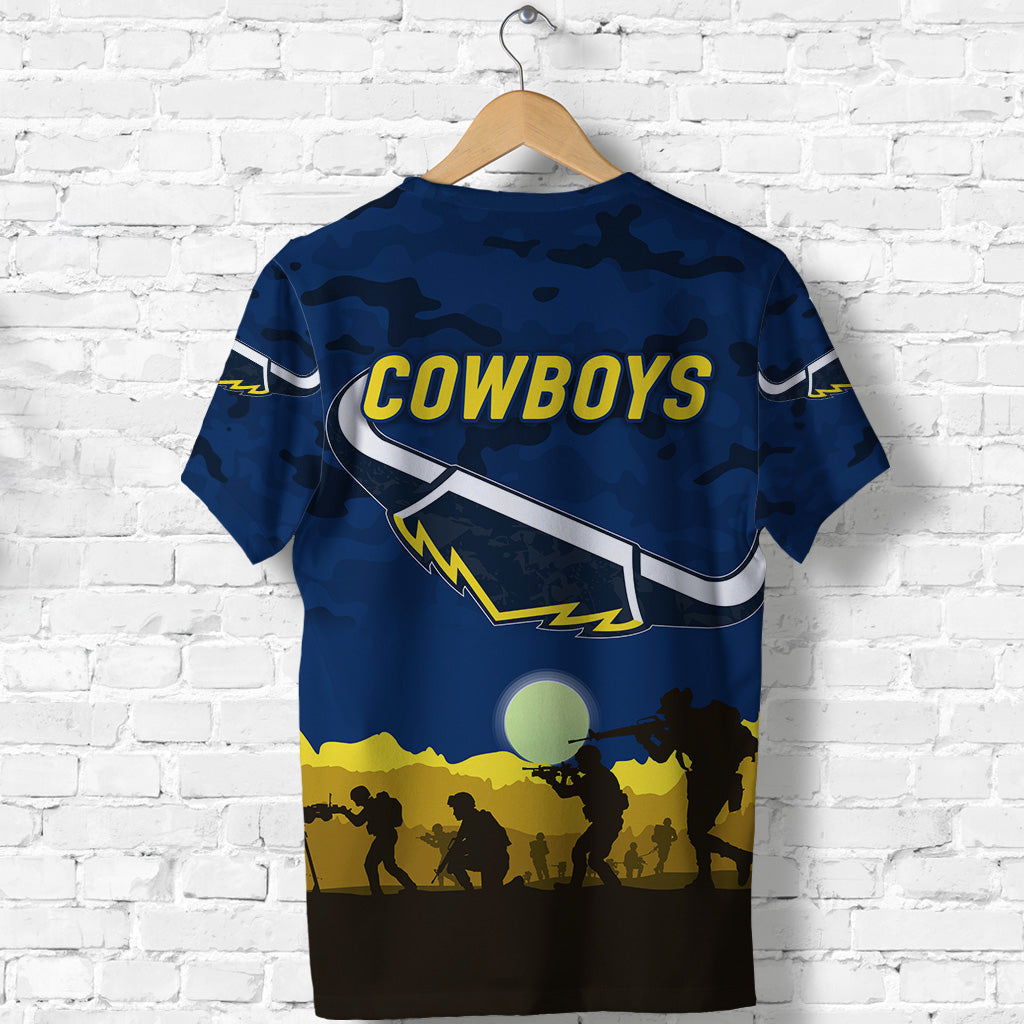 North Queensland Cowboys ANZAC 2022 T shirt Simple Style - Blue - Vibe Hoodie Shop