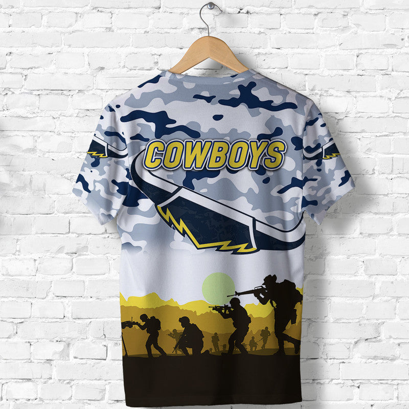 North Queensland Cowboys ANZAC 2022 T shirt Simple Style - White - Vibe Hoodie Shop