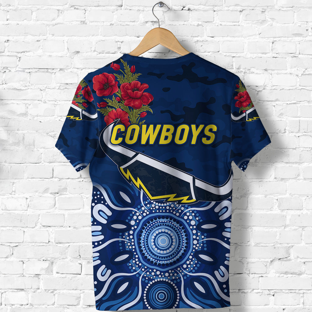 North Queensland Cowboys ANZAC 2022 T shirt Indigenous Vibes - Blue - Vibe Hoodie Shop