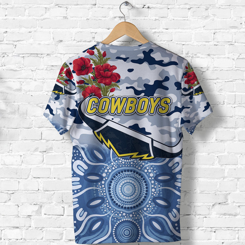 North Queensland Cowboys ANZAC 2022 T shirt Indigenous Vibes - White - Vibe Hoodie Shop