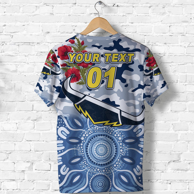 (Custom Personalised) North Queensland Cowboys ANZAC 2022 T shirt Indigenous Vibes - White - Vibe Hoodie Shop