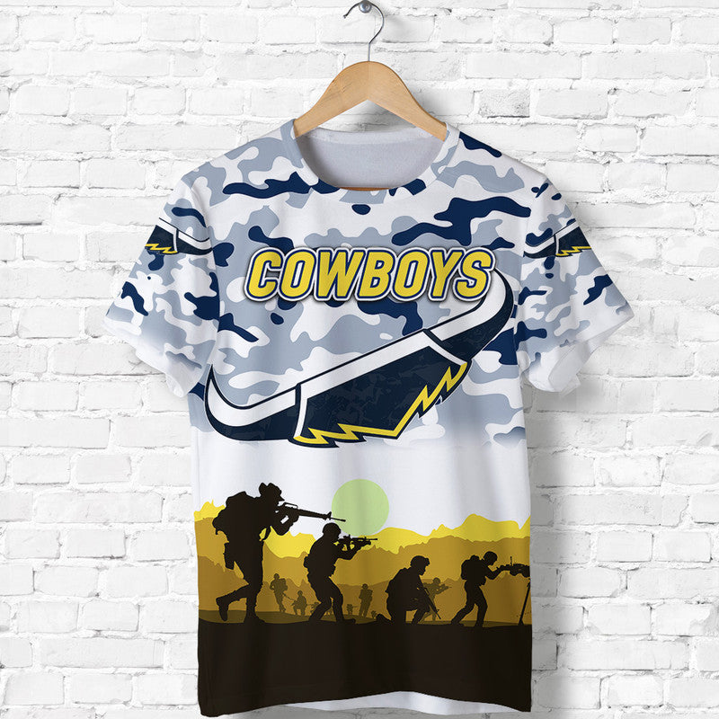 North Queensland Cowboys ANZAC 2022 T shirt Simple Style - White - Vibe Hoodie Shop