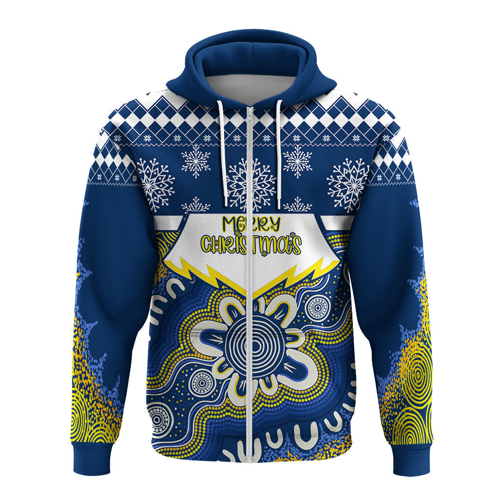 Aboriginal Art Cowboys Merry Christmas Zip Hoodie LT7 - Vibe Hoodie Shop