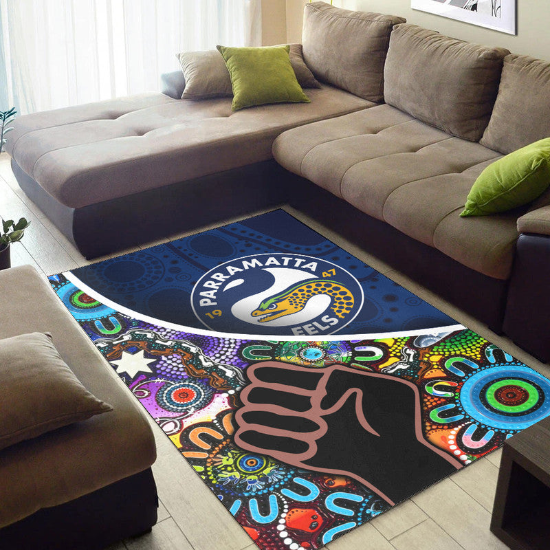 Parramatta Eels Area Rug Eels Indigenous Aboriginal - Vibe Hoodie Shop