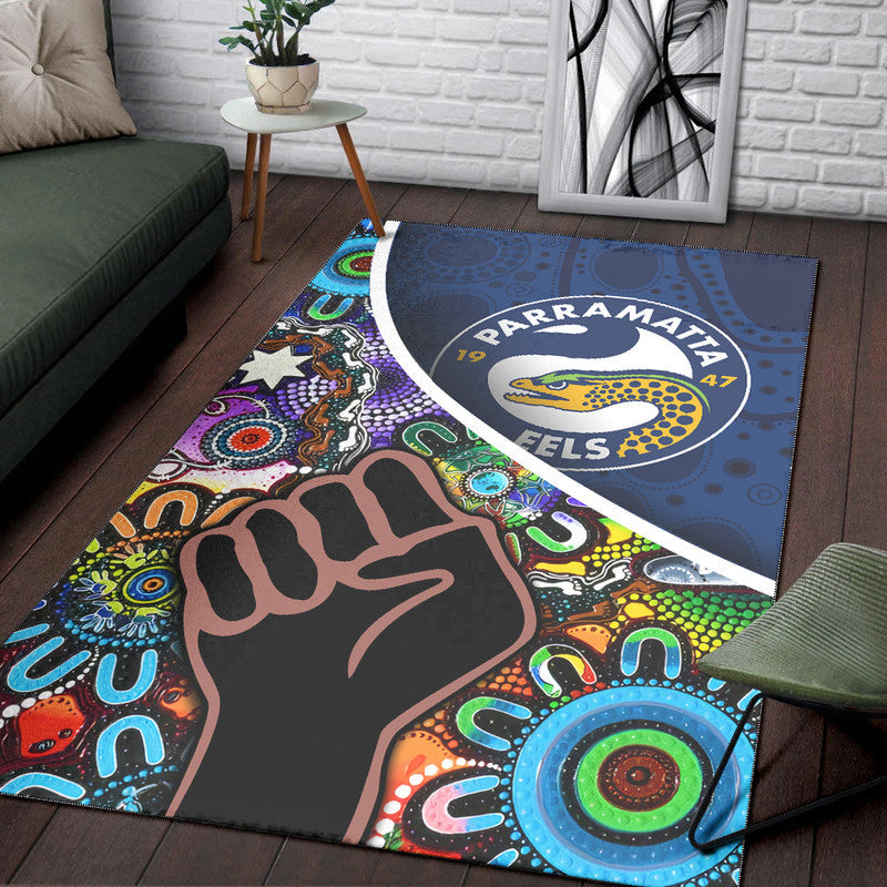 Parramatta Eels Area Rug Eels Indigenous Aboriginal - Vibe Hoodie Shop