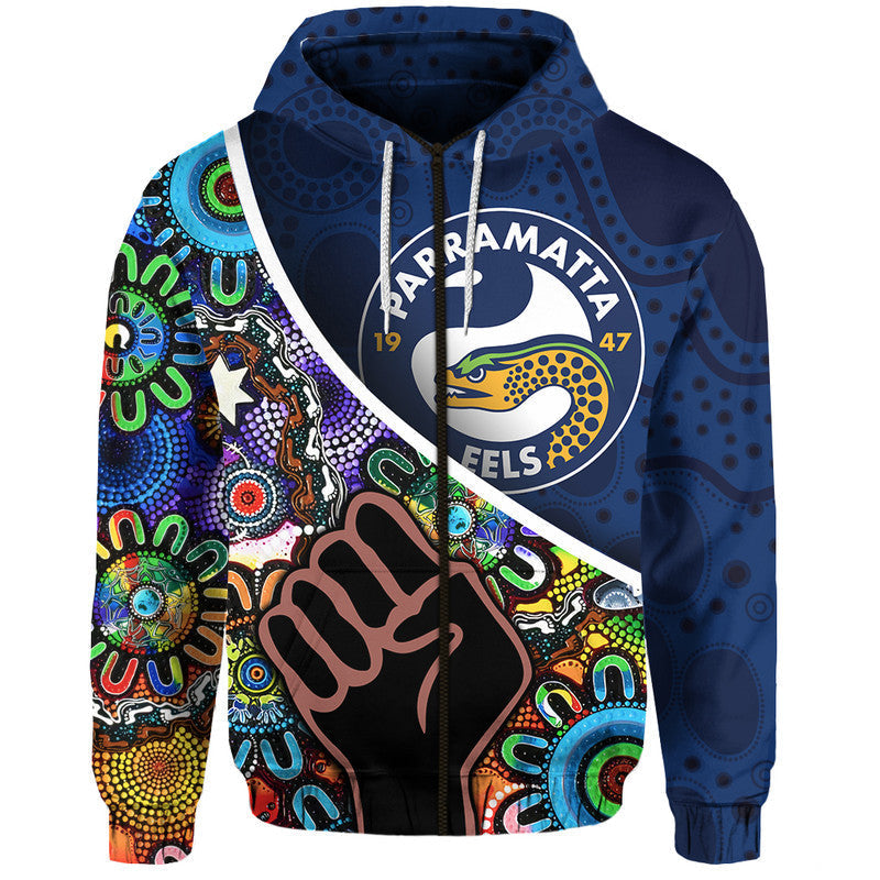 Parramatta Eels Zip Up And Pullover Hoodie Eels Indigenous Aboriginal LT9 - Vibe Hoodie Shop
