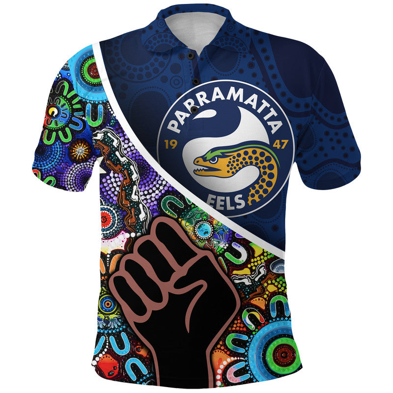(Custom Personalised) Parramatta Eels Polo Shirt Eels Indigenous Aboriginal LT9 - Vibe Hoodie Shop