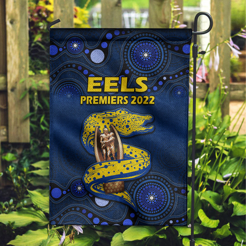 Parramatta Eels Rugby Premiers 2022 Flag Eels Champion Aboriginal Dot Blue Style - Vibe Hoodie Shop