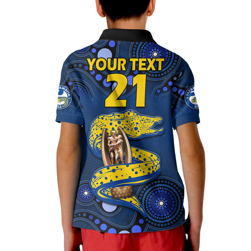 (Custom Personalised) Parramatta Eels Rugby Premiers 2022 Polo Shirt Eels Champion Aboriginal Dot Blue Style LT9 - Vibe Hoodie Shop
