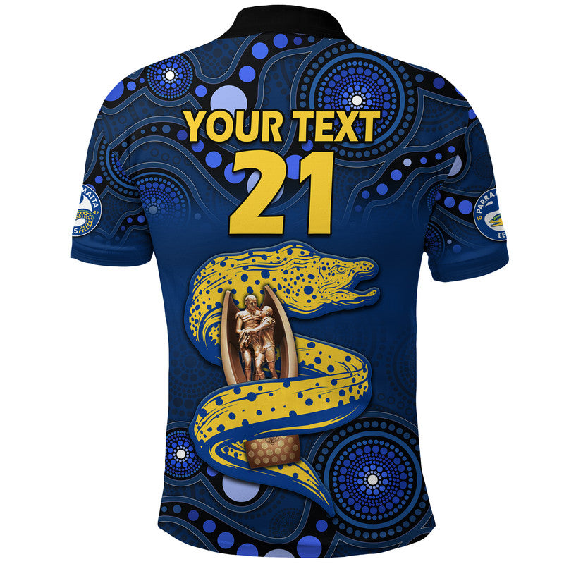 (Custom Personalised) Parramatta Eels Rugby Premiers 2022 Polo Shirt Eels Champion Aboriginal Dot Blue Style LT9 - Vibe Hoodie Shop
