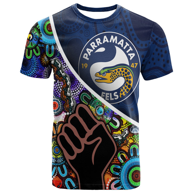 Parramatta Eels T Shirt Eels Indigenous Aboriginal LT9 - Vibe Hoodie Shop