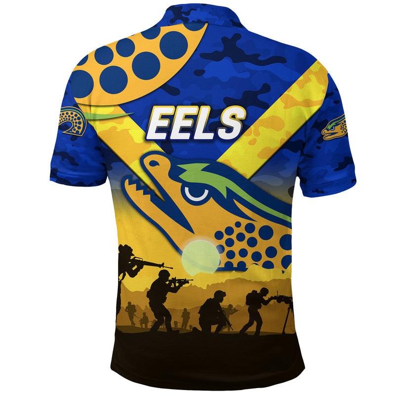 Parramatta Eels ANZAC 2022 Polo Shirt Simple Style - Blue - Vibe Hoodie Shop