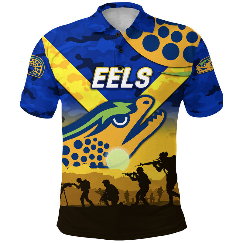 Parramatta Eels ANZAC 2022 Polo Shirt Simple Style - Blue - Vibe Hoodie Shop
