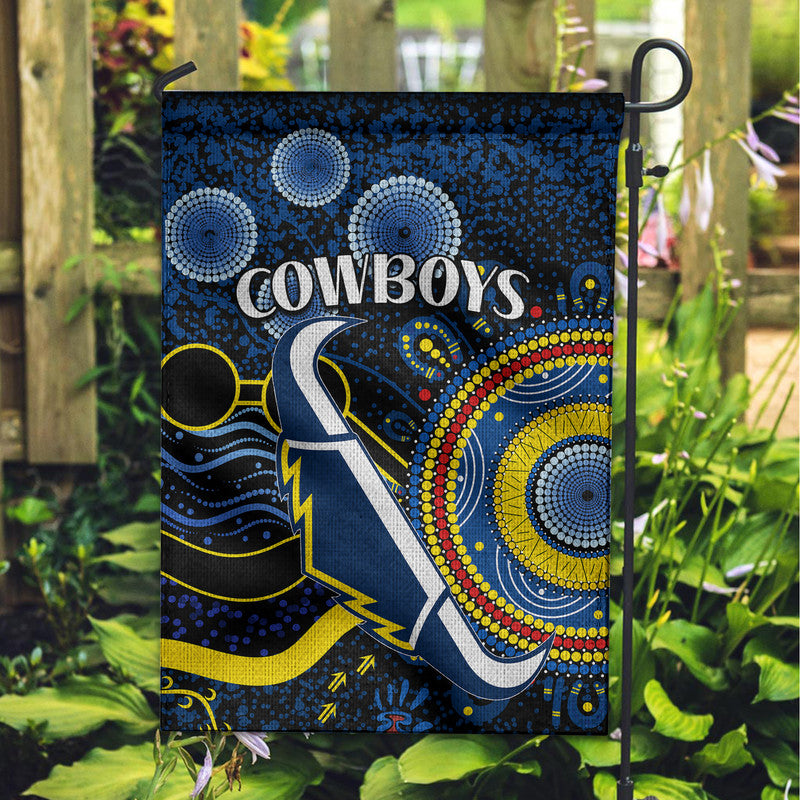 Cowboys Rugby Flag Aboriginal Dots Version - Vibe Hoodie Shop