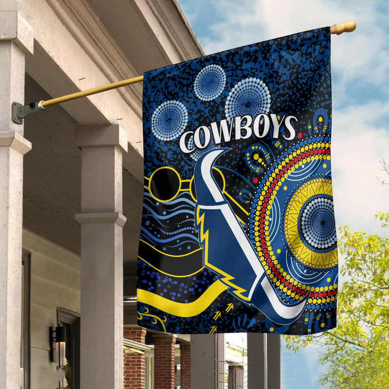 Cowboys Rugby Flag Aboriginal Dots Version - Vibe Hoodie Shop