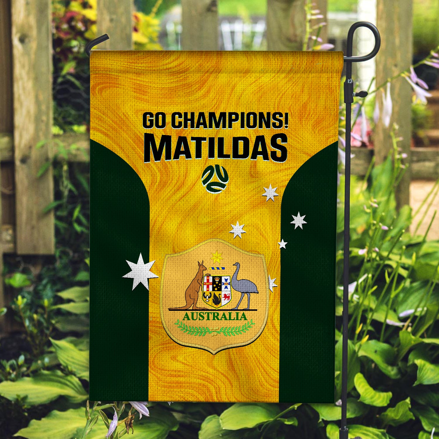 Australia Soccer Flag Gold Matildas World Cup 2023 Go Champions - Vibe Hoodie Shop