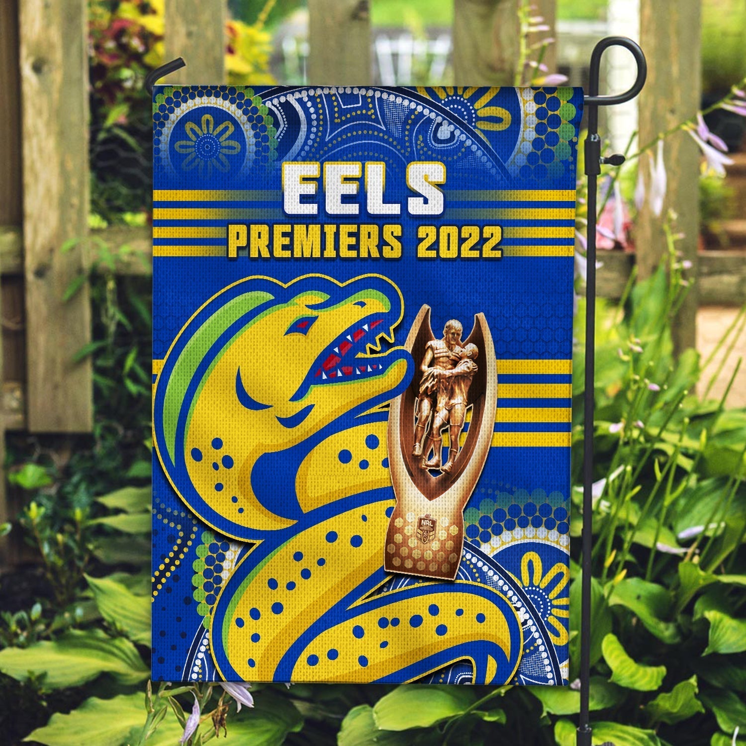 Parramatta Rugby Flag Eels Premiers 2022 Indigenous Artsy - Vibe Hoodie Shop
