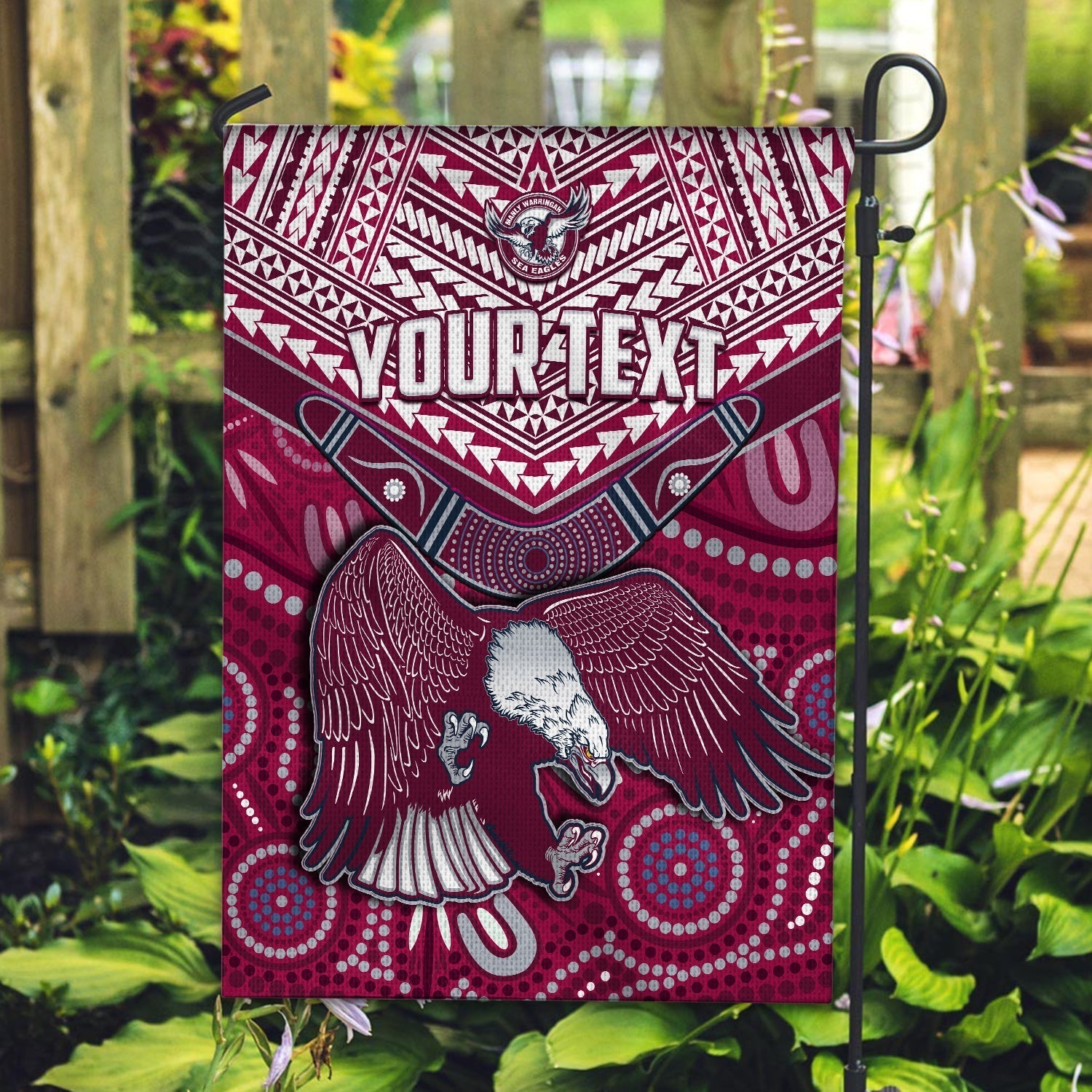 (Custom Personalised) Sea Eagles Rugby Flag Aboriginal and Polynesia Manly Warringah - Vibe Hoodie Shop