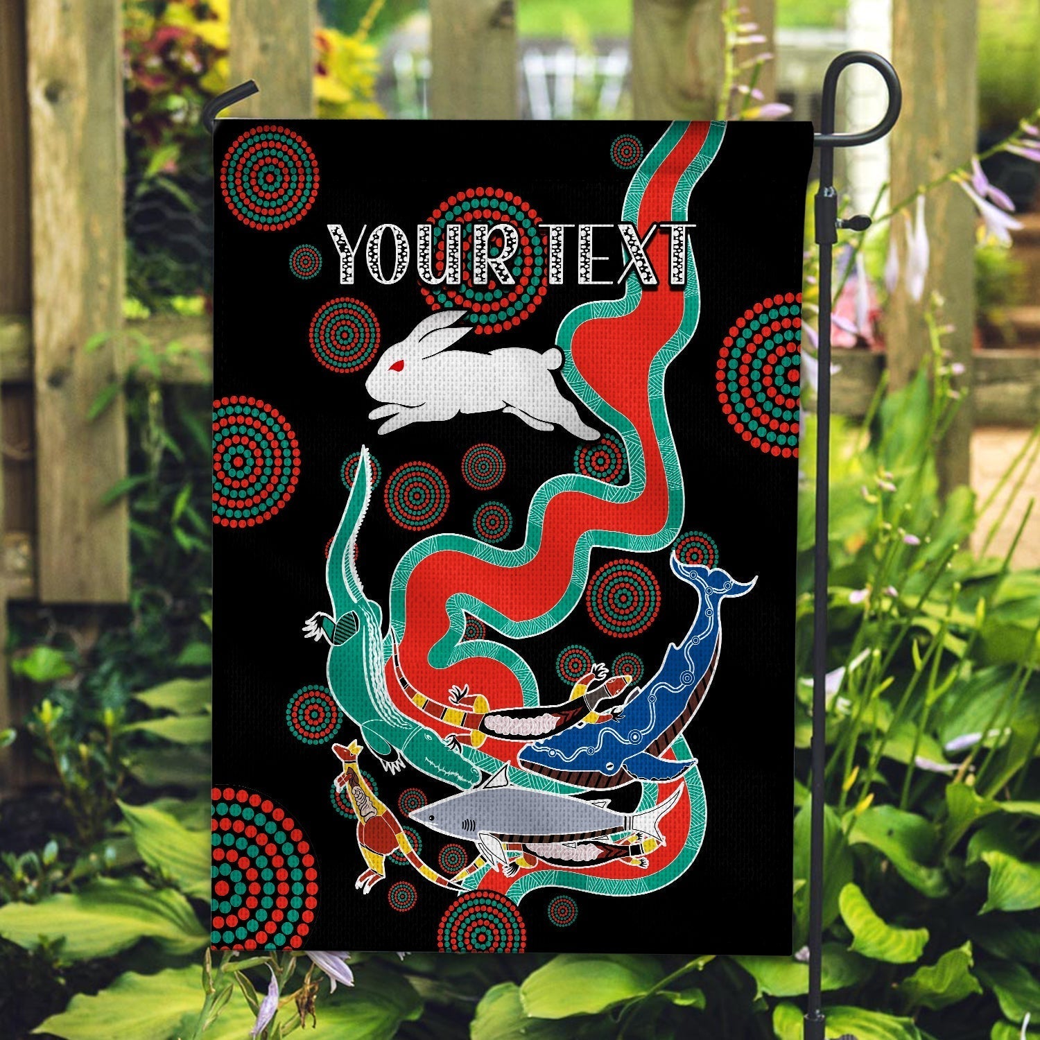(Custom Personalised) Rabbitohs Flag Go The Bunnies Aboriginal - Vibe Hoodie Shop