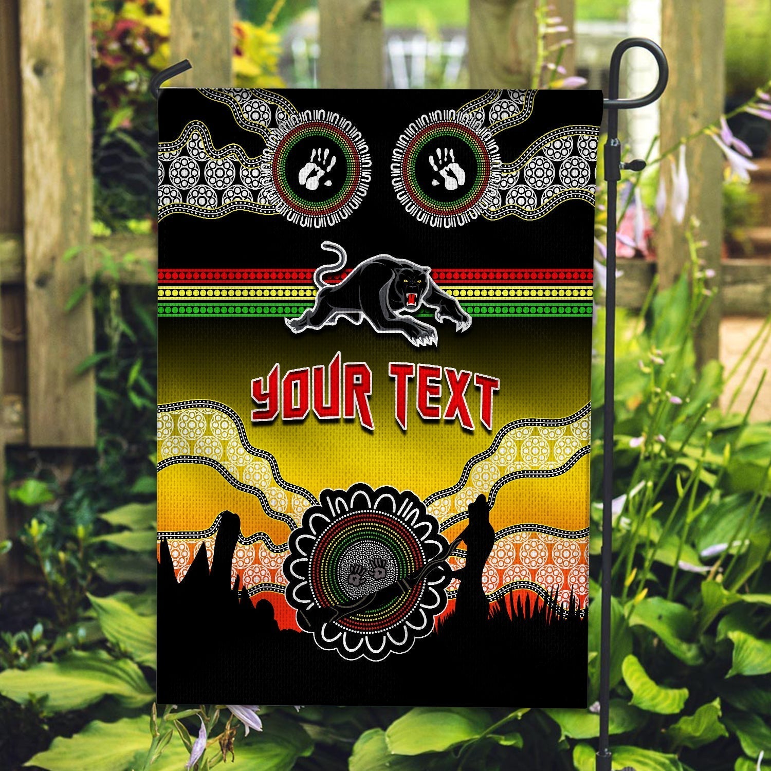 (Custom Personalised) Panthers Flag Go The Mighty Penrith Aboriginal - Vibe Hoodie Shop