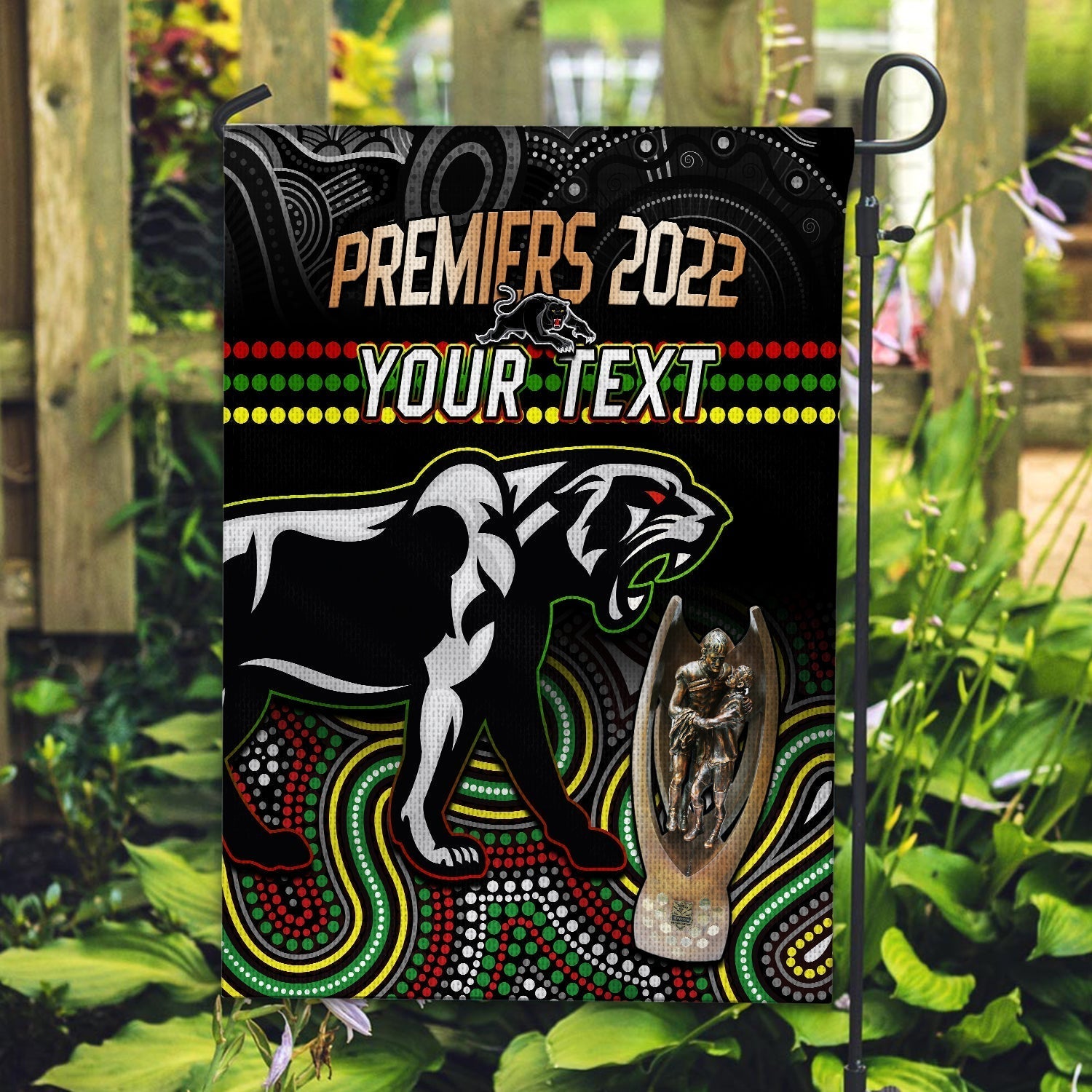 Custom Personalised Panthers Rugby Flag Premiers 2022 Back to Back Champions - Vibe Hoodie Shop