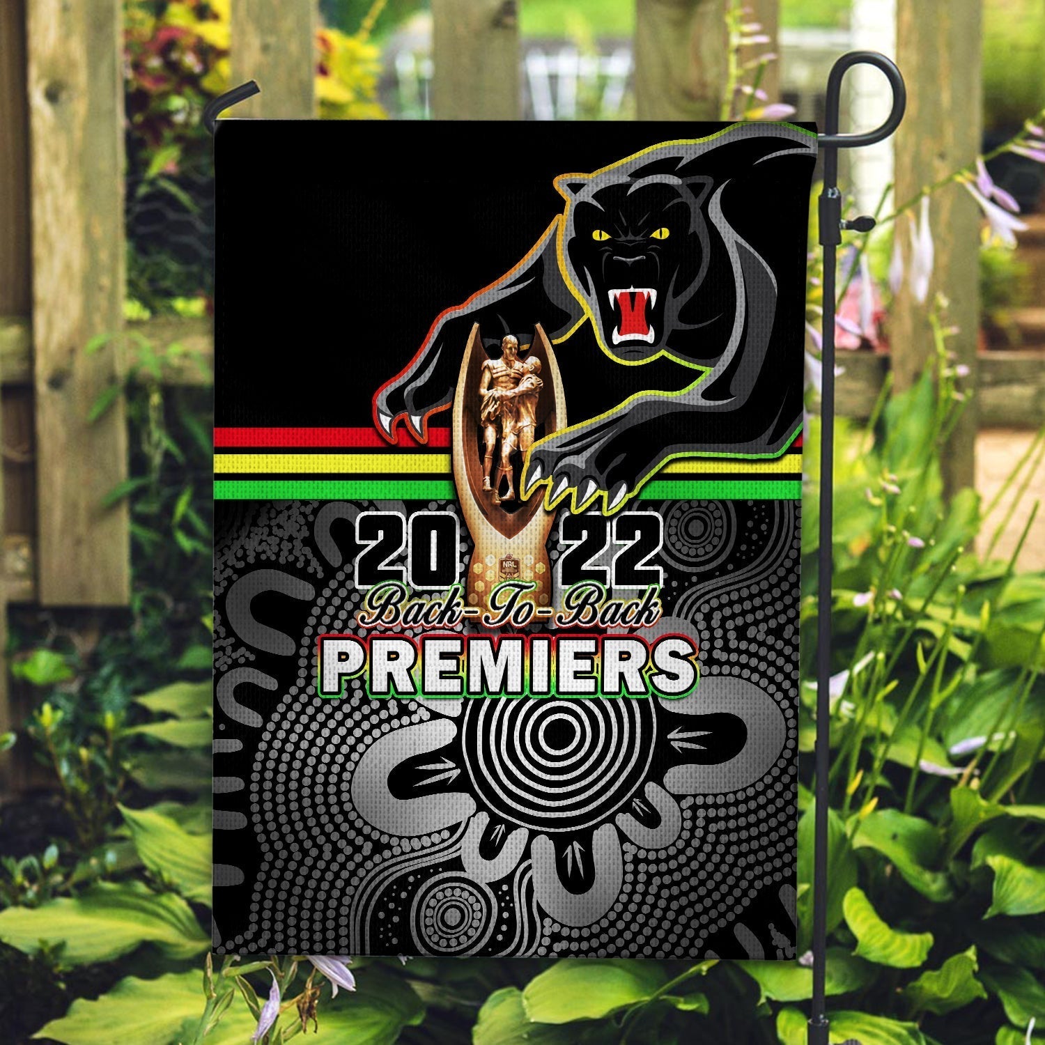 Panthers Rugby Flag Pennies Premiers 2022 Back To Back Indigenous Original - Vibe Hoodie Shop