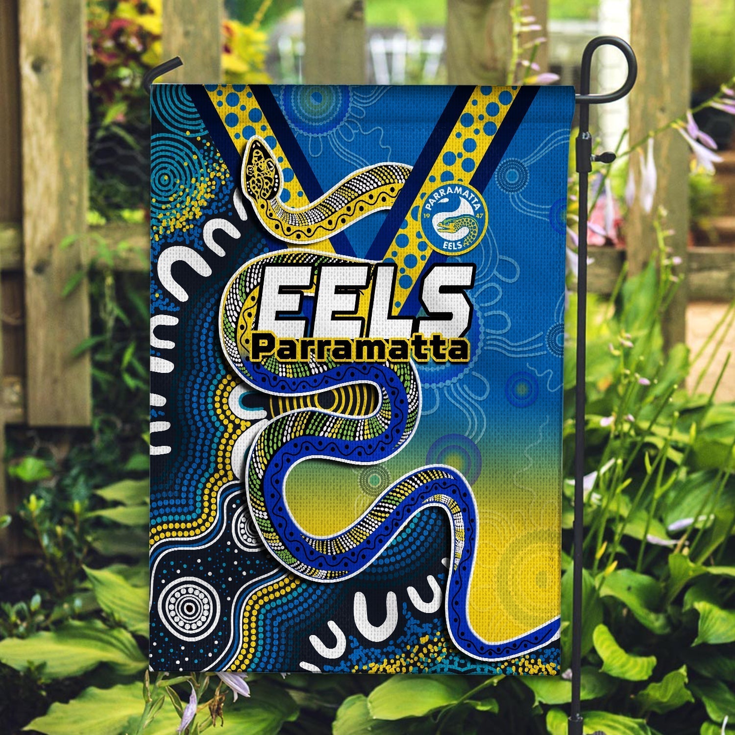 Eels Rugby Flag Aboriginal Art Sporty Style - Vibe Hoodie Shop