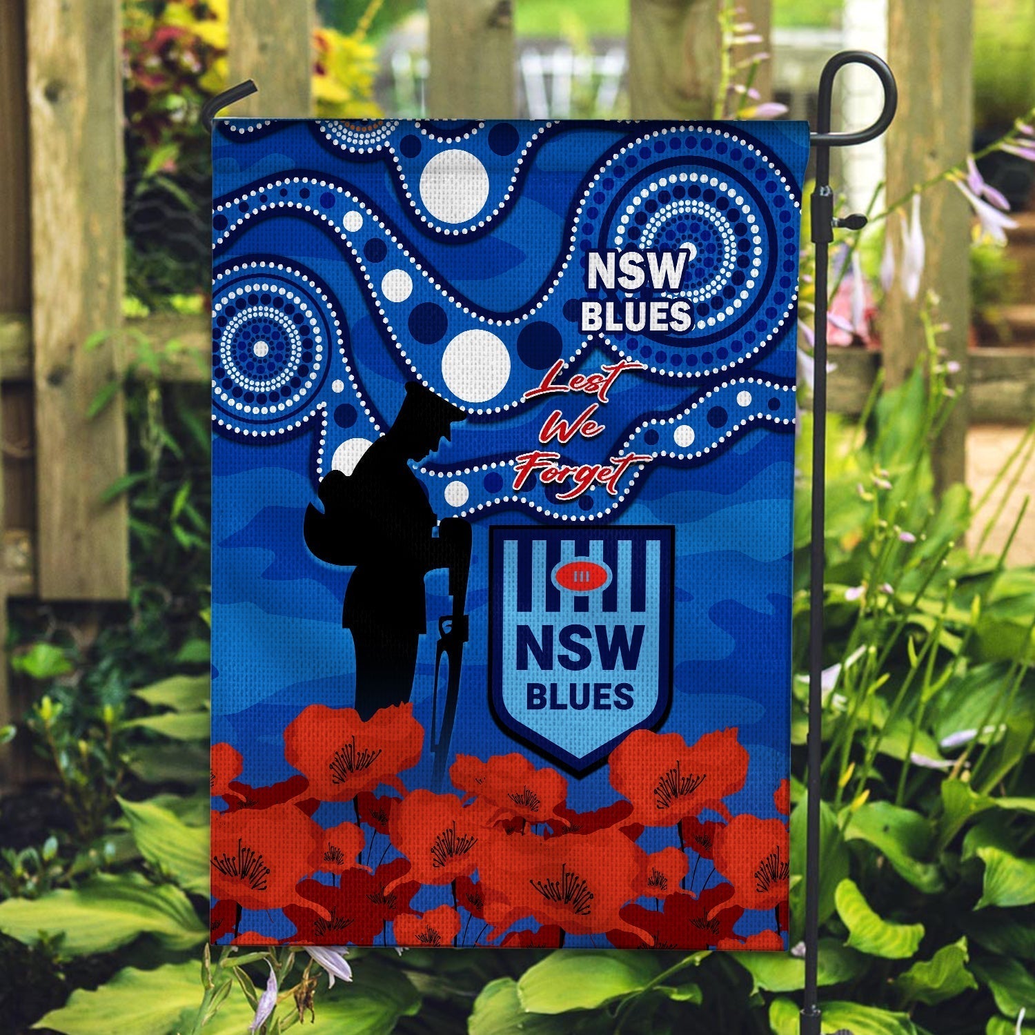 Blues Rugby ANZAC 2023 Flag NSW Aboriginal Mix Poppy Camouflage - Vibe Hoodie Shop