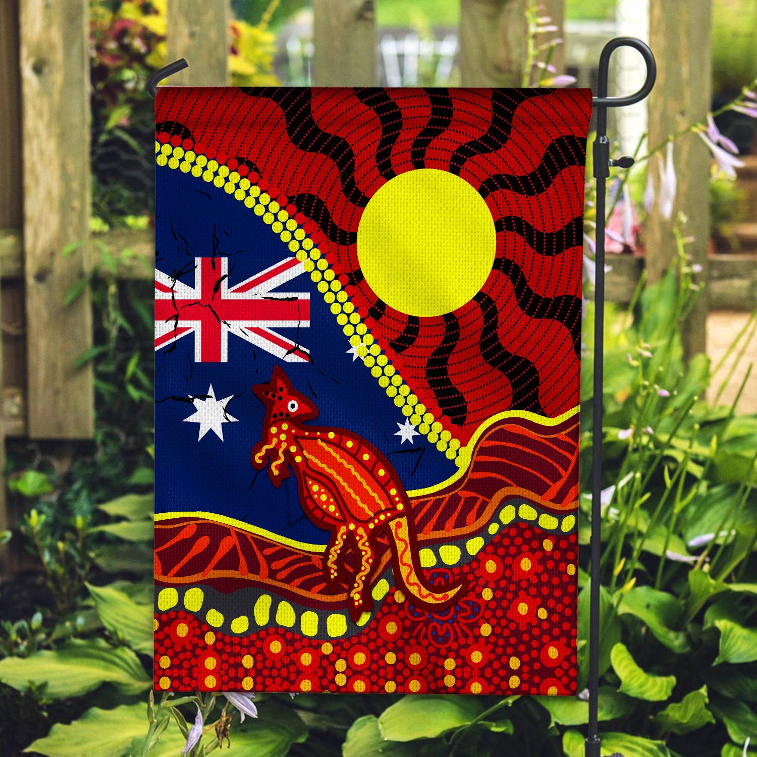 Products Australia Day Indigenous Art Flag RLT7 - Vibe Hoodie Shop