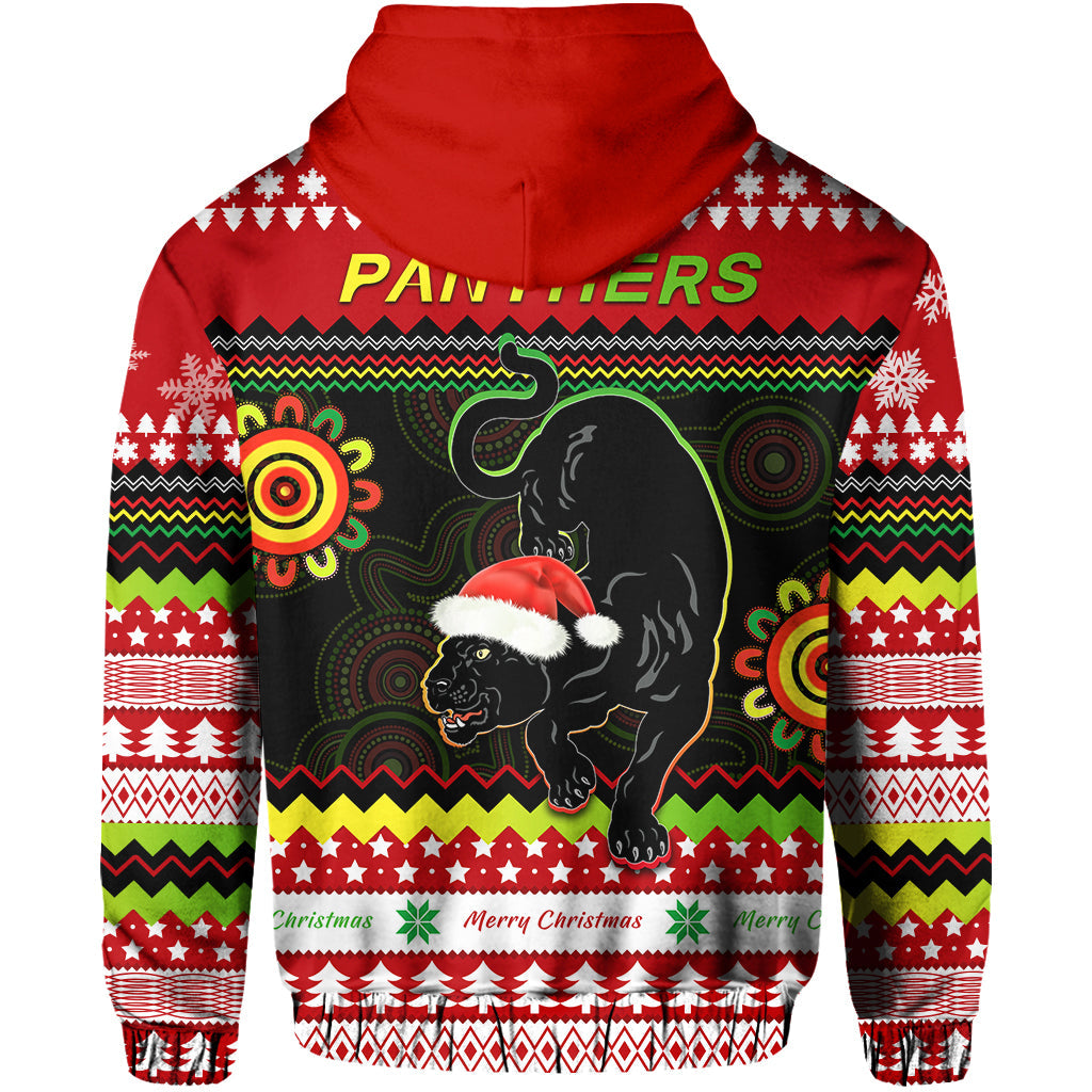 Panthers Christmas Hoodie Penrith Snow mix Indigenous LT13 - Vibe Hoodie Shop
