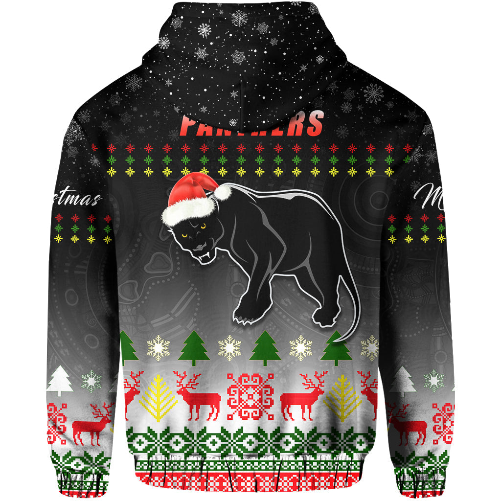 Penrith Panthers Zip Hoodie Merry Christmas 2021 Indigenous LT13 - Vibe Hoodie Shop