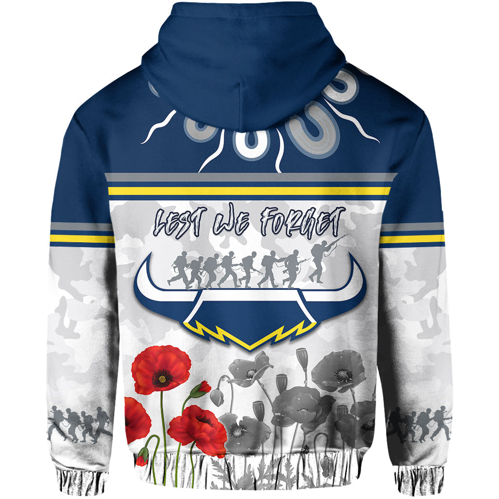 Cowboys ANZAC 2022 Hoodie Aboriginal Lest We Forget LT13 - Vibe Hoodie Shop