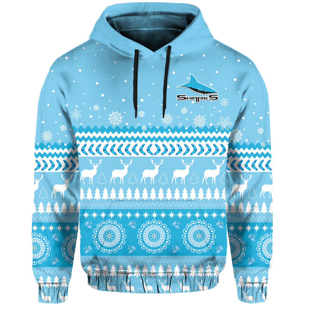 Sharks Hoodie Christmas Cronulla Sutherland LT13 - Vibe Hoodie Shop