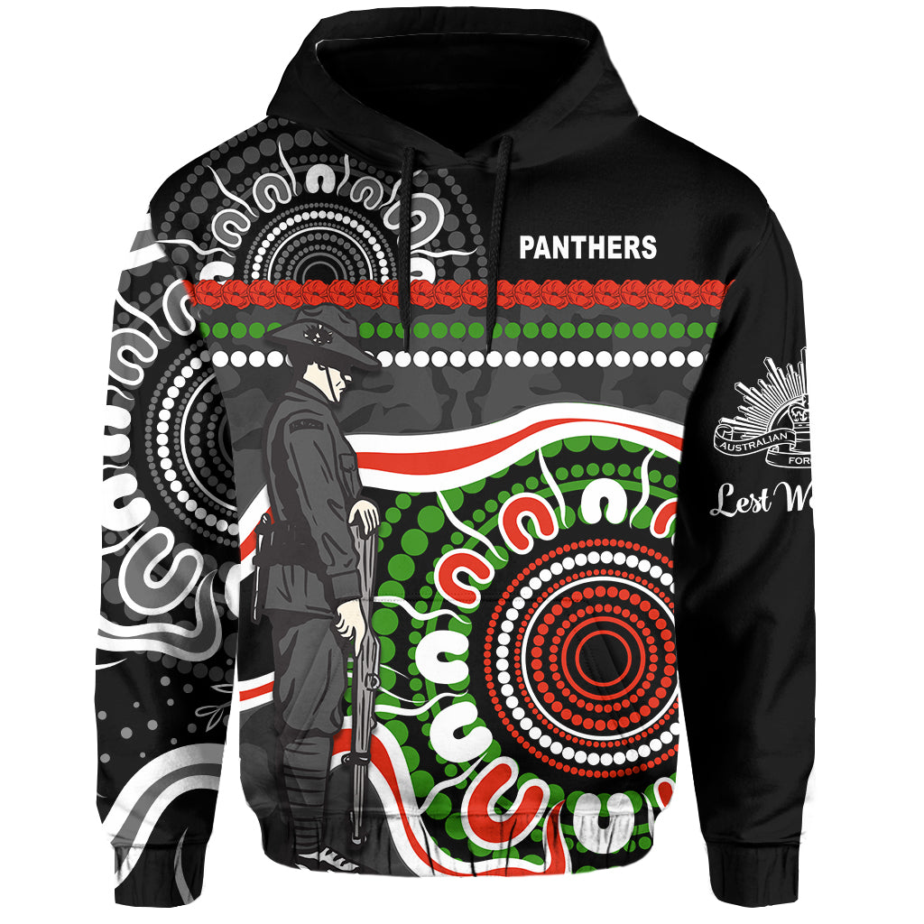 Panthers ANZAC Day Hoodie Aboriginal Lest We Forget Ver.01 LT13 - Vibe Hoodie Shop