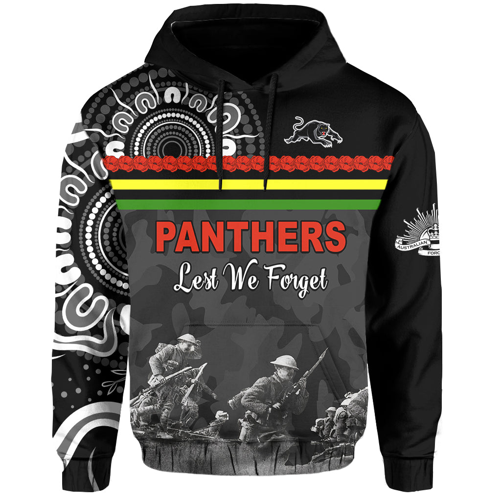 Panthers ANZAC Day Hoodie Aboriginal Lest We Forget Ver.02 LT13 - Vibe Hoodie Shop
