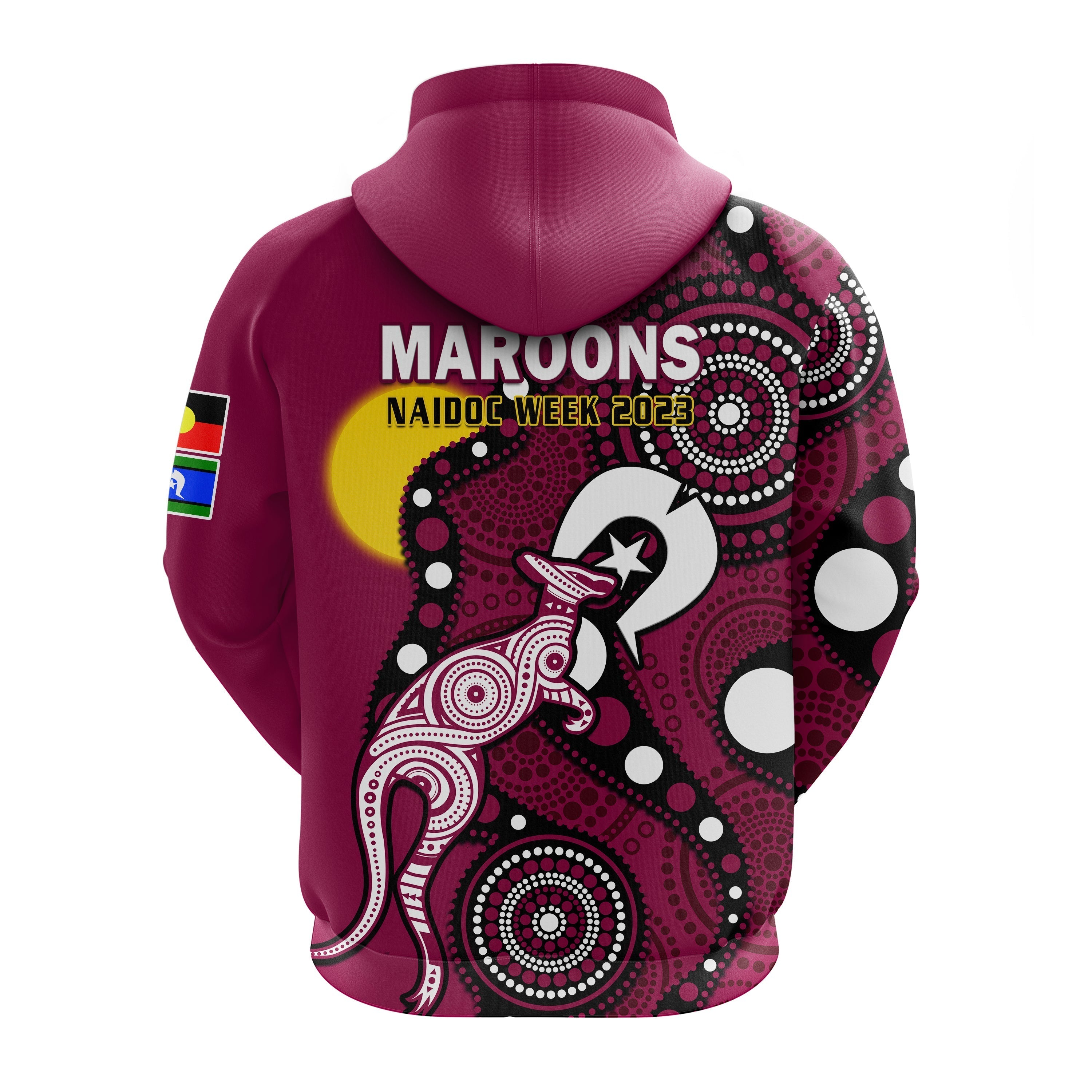 Maroons Rugby NAIDOC 2023 Hoodie QLD For Our Elders Indigenous Art - Vibe Hoodie Shop