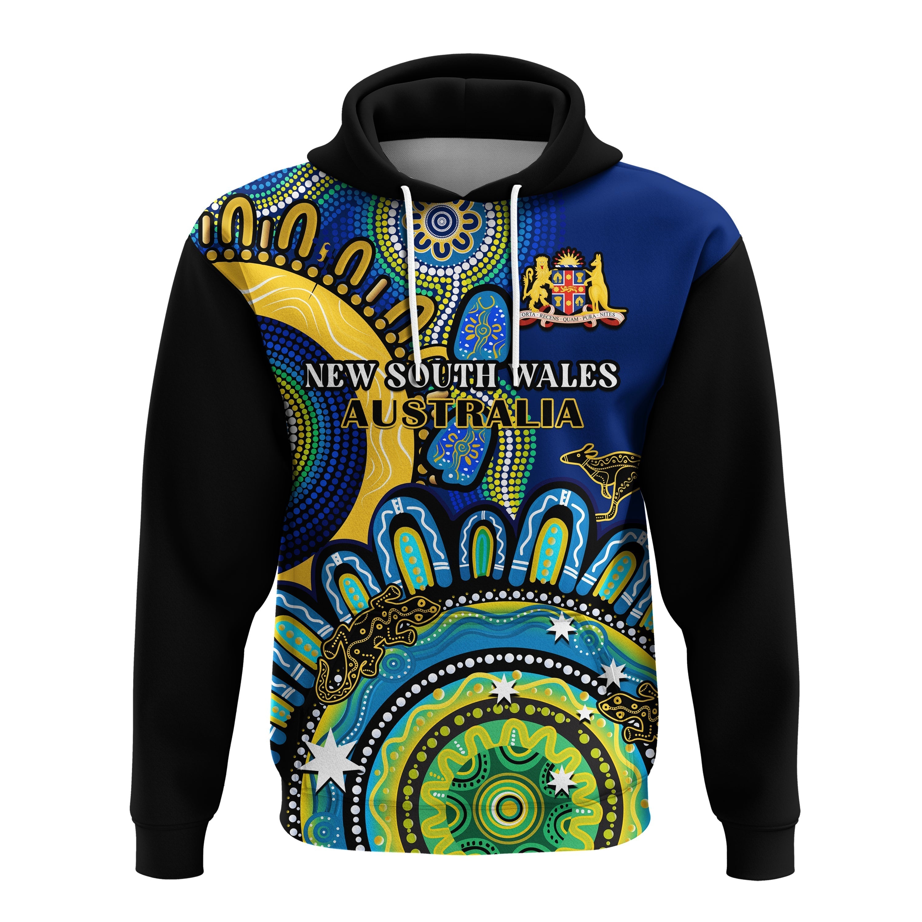 New South Wales State Hoodie NSW Australian Indigenous Art - Vibe Hoodie Shop