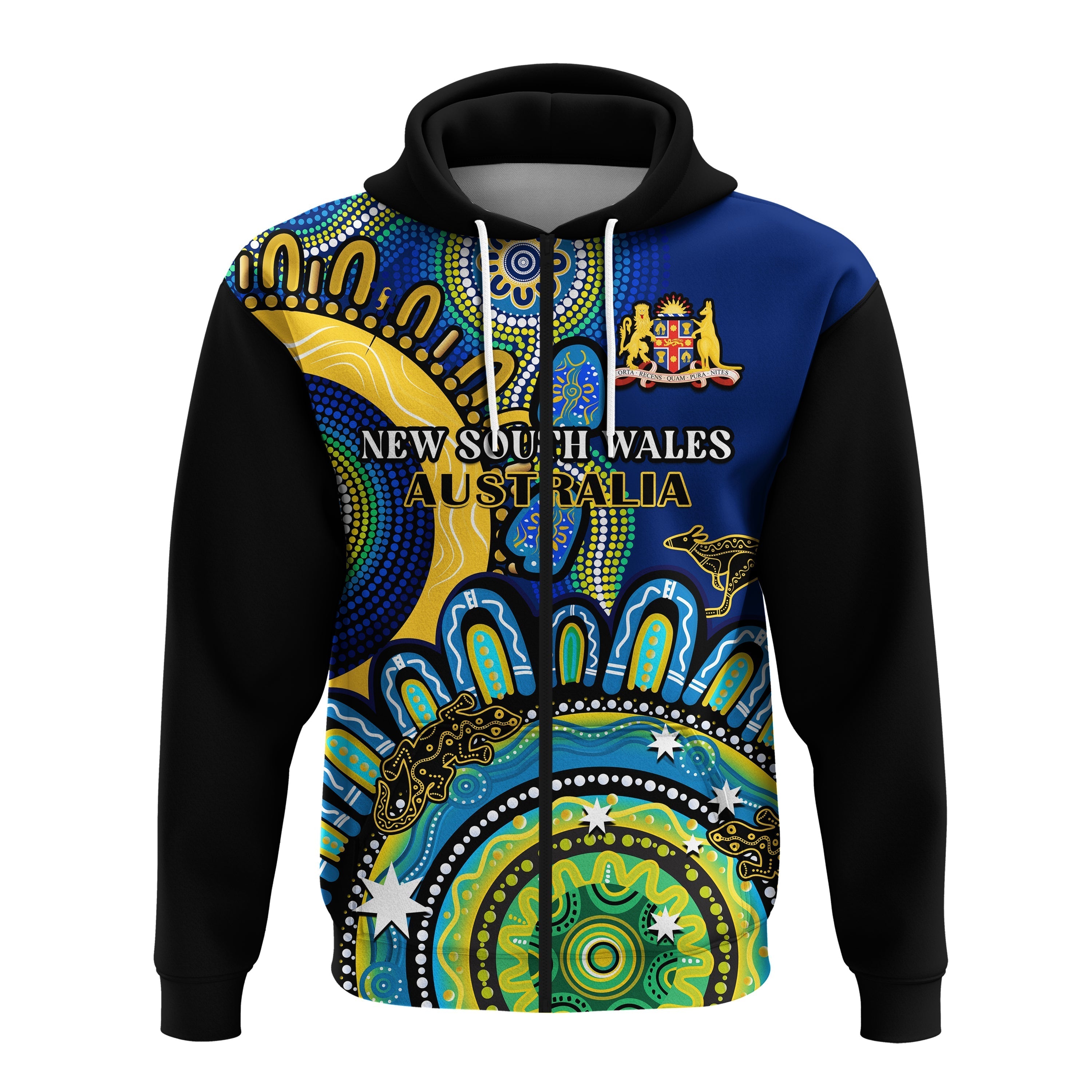 New South Wales State Hoodie NSW Australian Indigenous Art - Vibe Hoodie Shop
